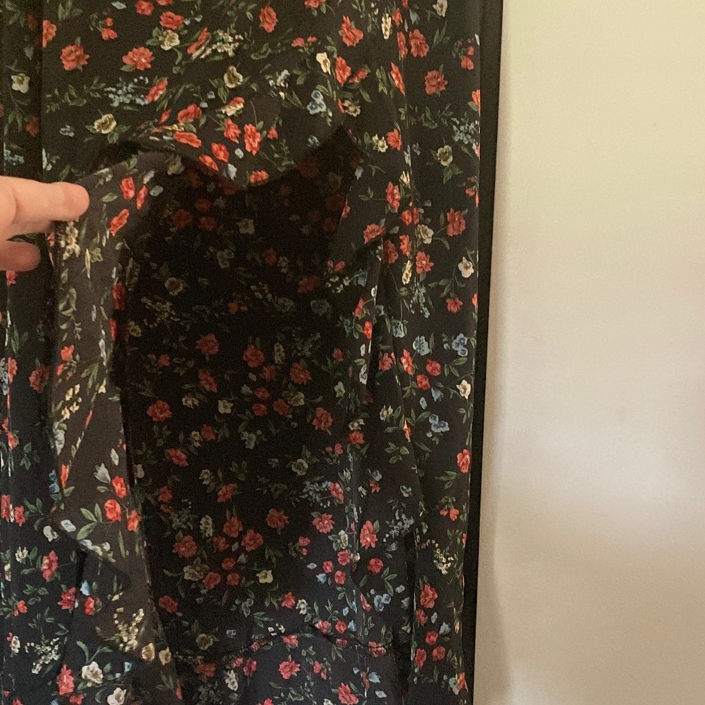 SHEIN Black Floral Maxi Skirt with split - Picture 2 of 8